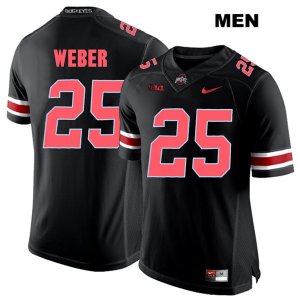 Men's NCAA Ohio State Buckeyes Mike Weber #25 College Stitched Authentic Nike Red Number Black Football Jersey JV20V47SP